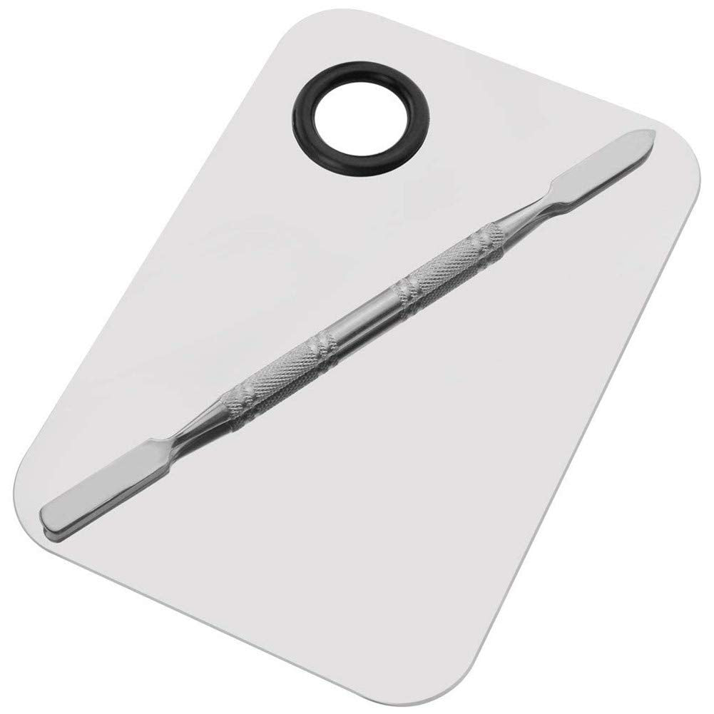 Miamay 6 By 4 Inches Makeup Palette Stainless Steel Palette Cosmetic Artist Mixing Palette With 6 Inches Spatula Tool