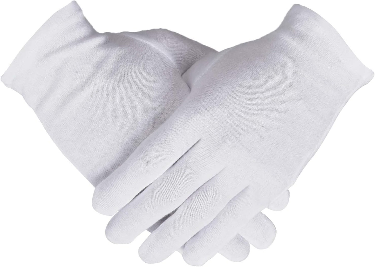 100% Cotton Gloves, 3 Pairs White Cotton Gloves For Women Dry Hands Eczema Serving - Archival Coin Jewelry Inspection Gloves(3 P