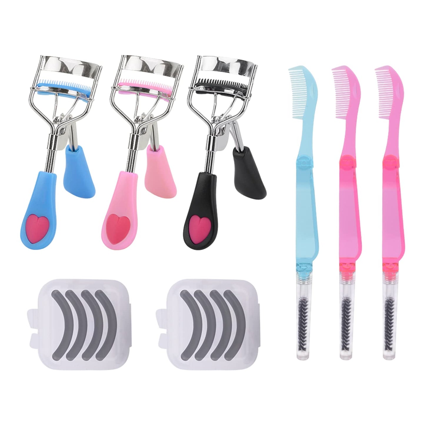 14 Pcs Eyelash Curler Set, 3 In 1 Eyelash Curler With Built In Comb, Include Eyelash Curler, Eyelash Comb Eyebrow Brush And Refi