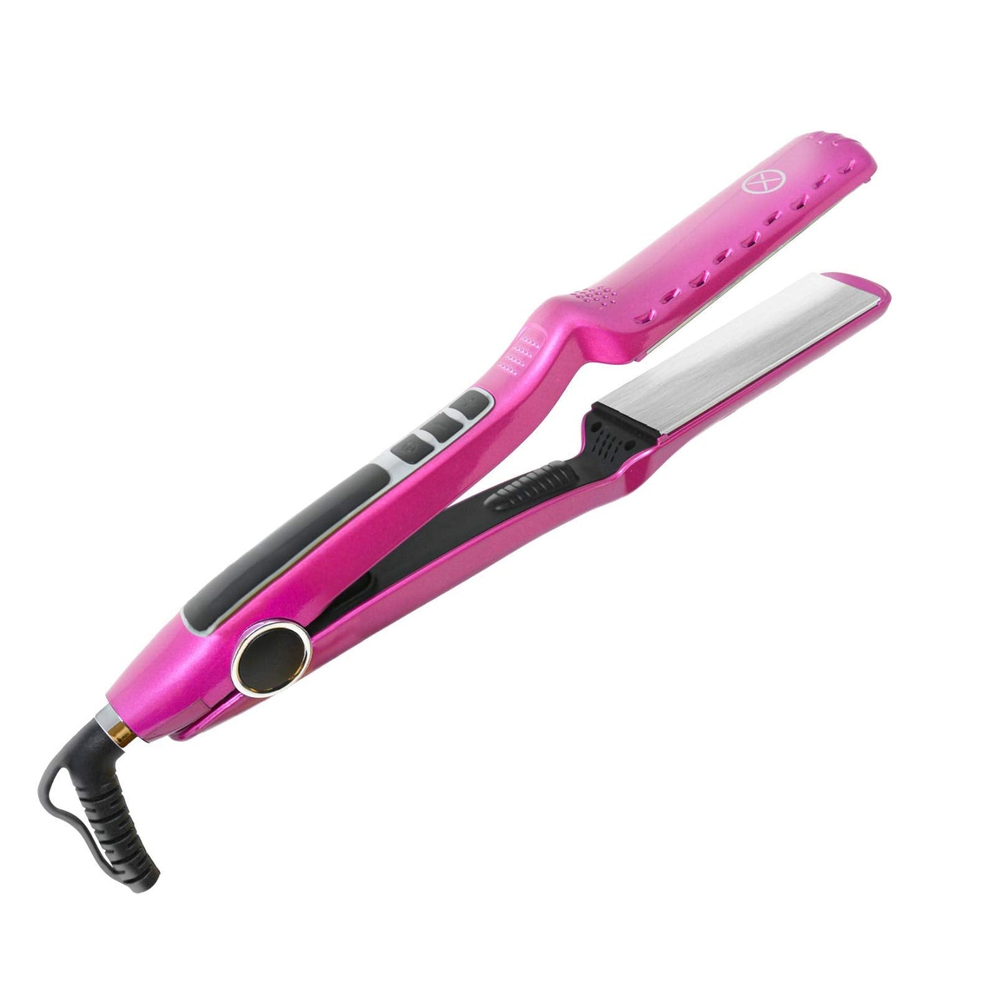 Xpersis Pro Hair Flat Iron Straightener Nano 1.5'' Titanium Plate Safety Auto Shut Off Heat Up To 450F Pink Color