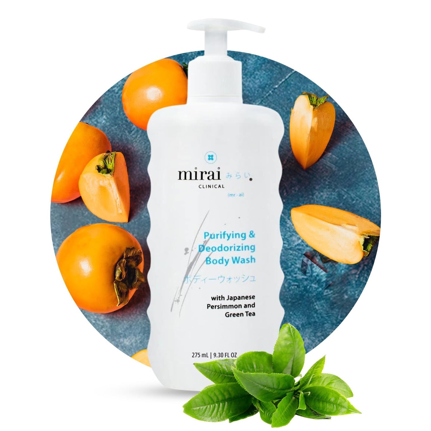 Mirai Clinical Body Wash For Strong Body Odor - Renewing Body Purifying & Deodorizing With Natural Persimmon & Green Tea Extract