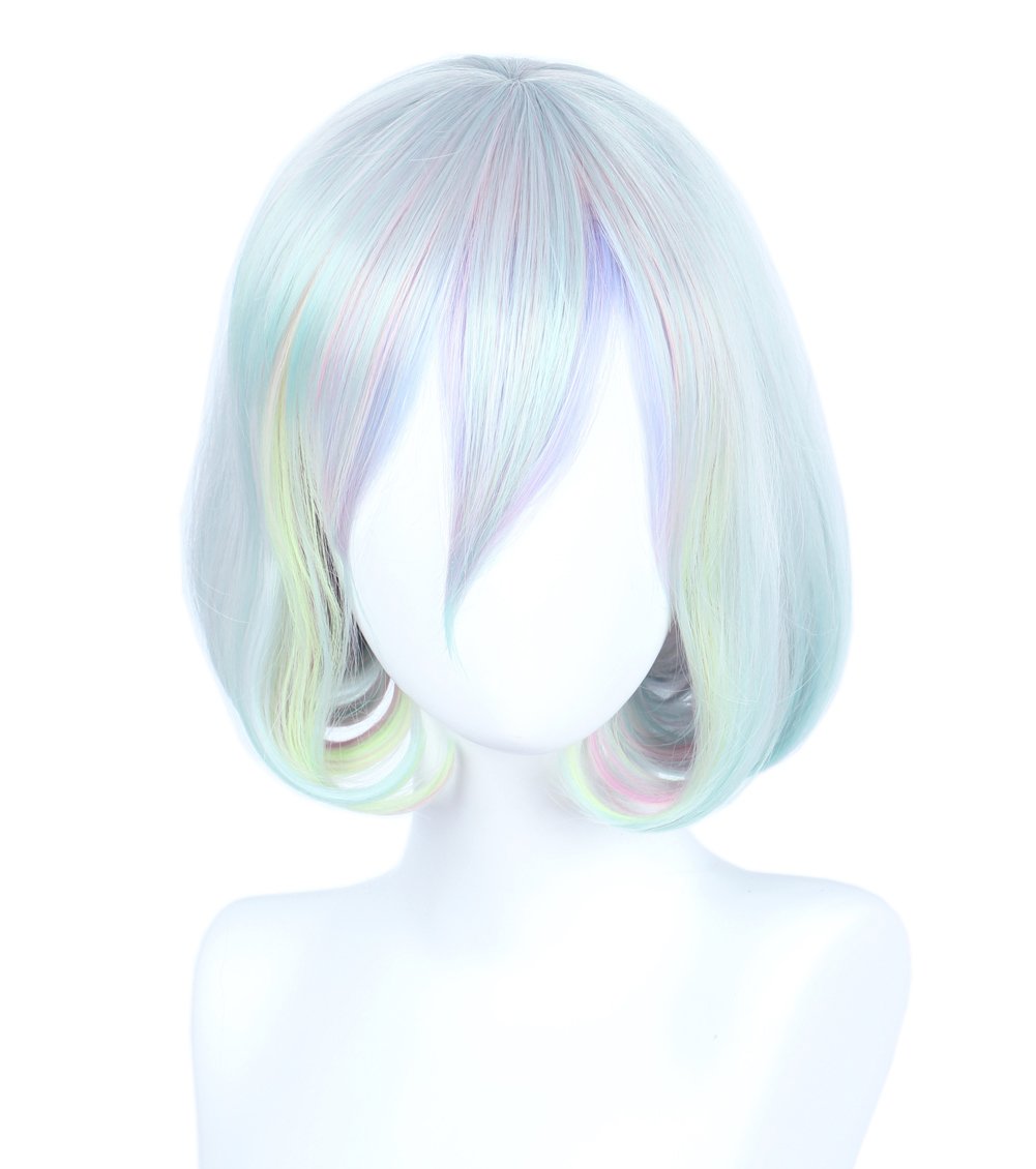 Linfairy Short Bob Harajuku Cosplay Wig Halloween Costume Diamond Wig For Women