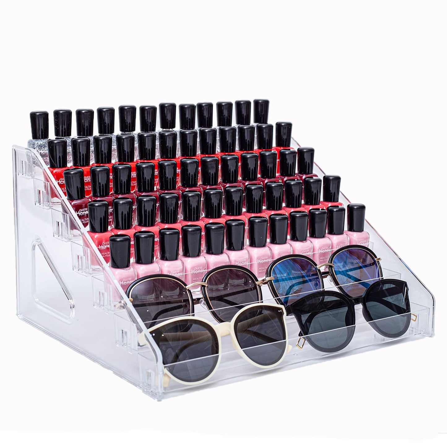 Aluyuyo Nail Polish Organizer, 7 Layers Clear Display Rack For Nail Polish Holder, Sunglasses Organizer, Essential Oils Holder,