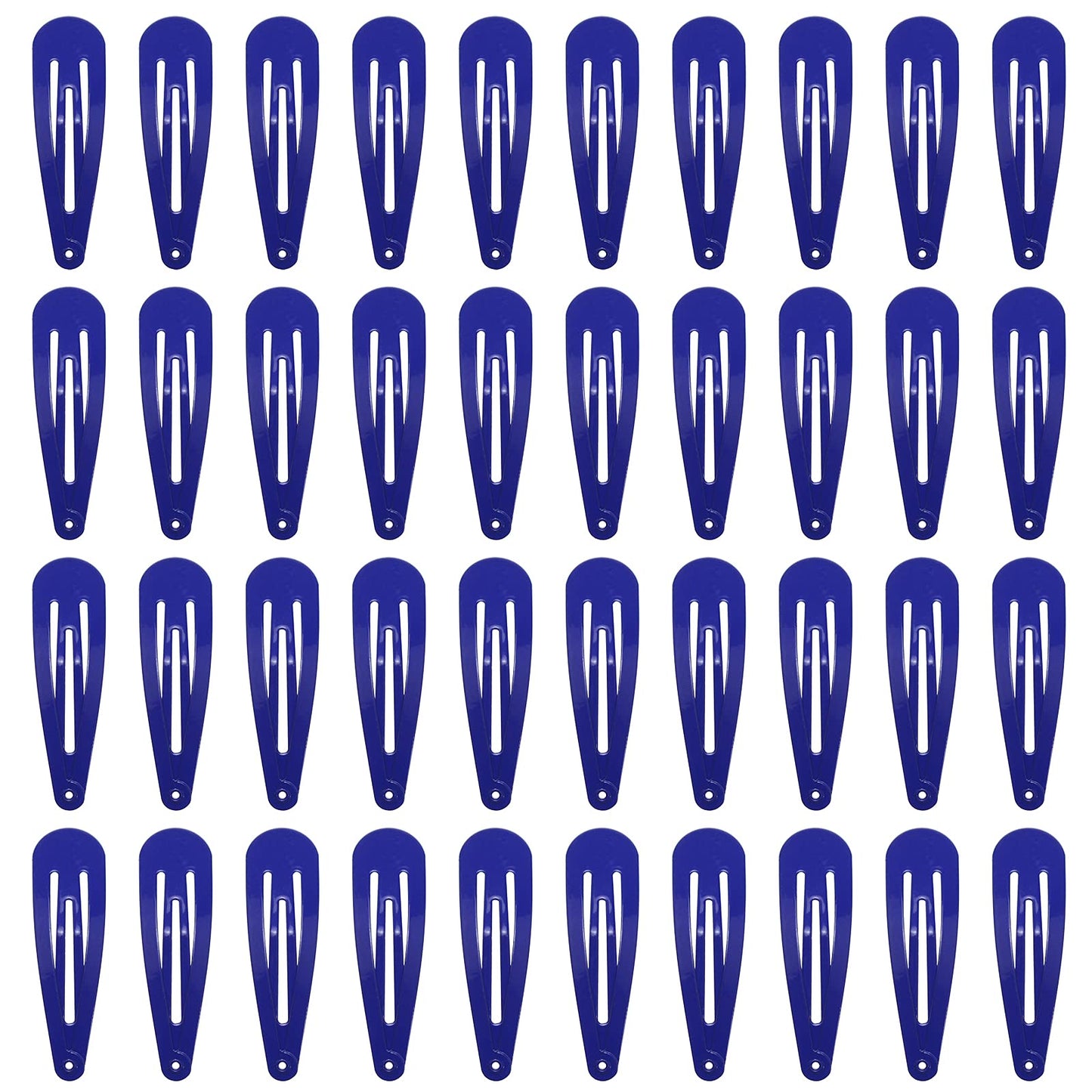 40 Counts Colorful Metal Snap Hair Clips 2 Inch Barrettes For Women Accessories (Royal Blue)