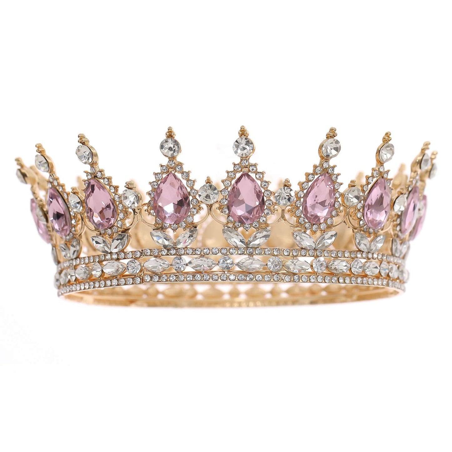FORSEVEN Queen Crown Rhinestone Wedding Crowns and Tiaras for Women Costume Party Hair Accessories Princess Birthday Crown Cryst