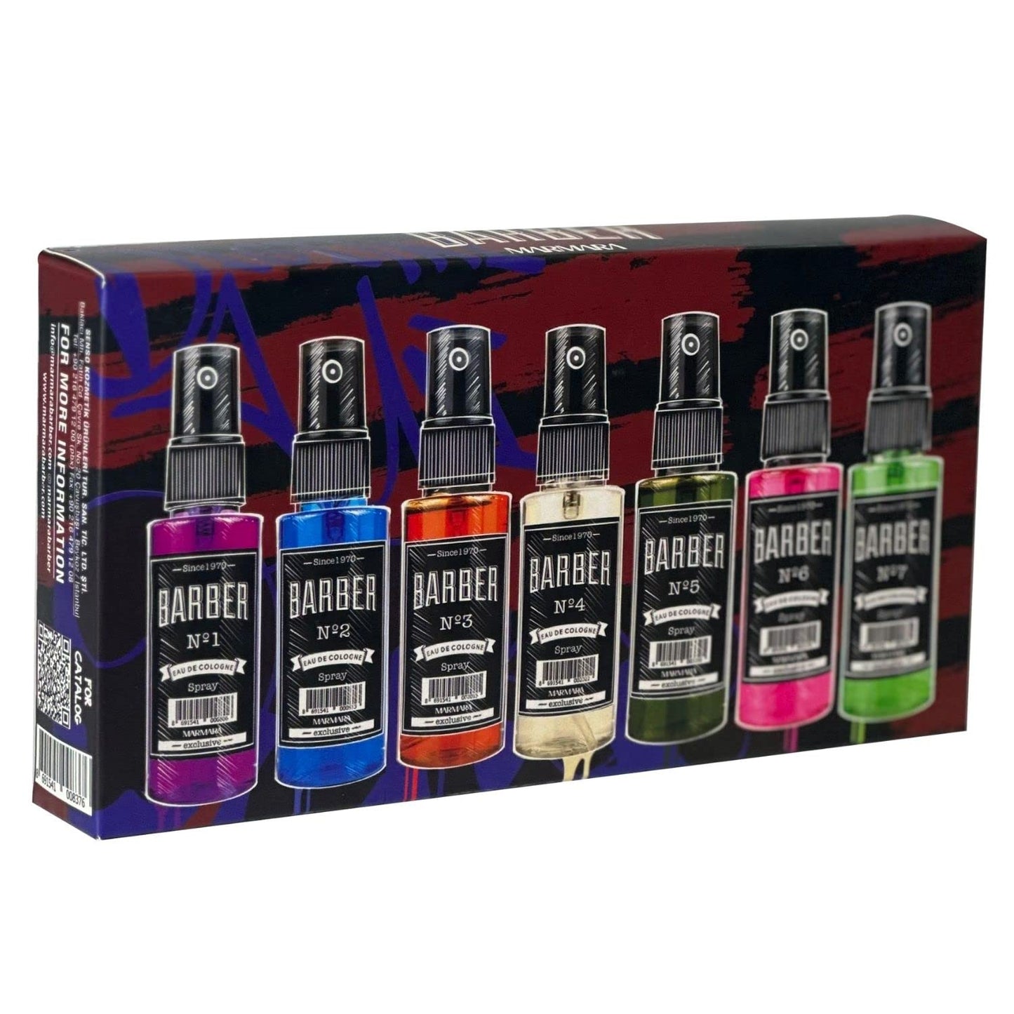 Marmara Barber Classic Cologne Mix Set - 7 Bottles X 1.69 Fl. Oz (50Ml), Cologne Set, Eau De Cologne, Spray Bottle Cologne, Trav