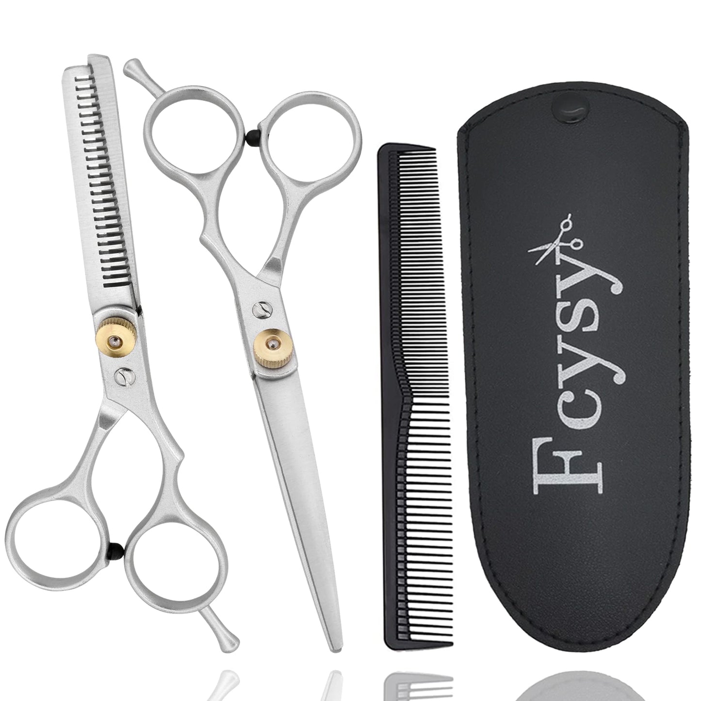 Hair Scissors Hair Cutting Shears Set, Fcysy Haircut Scissors Thinning Shears Kit, Salon Barber Haircutting Scissors Hairdresser