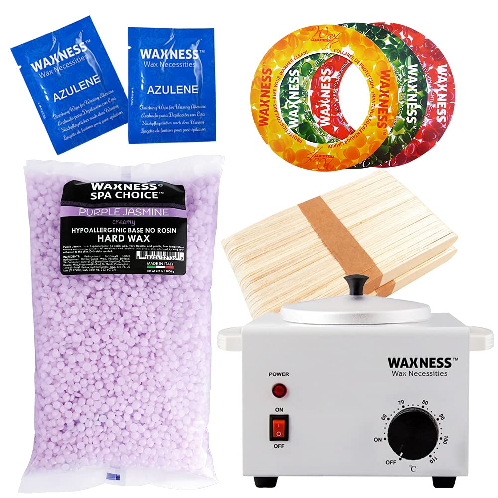 Waxness Spa Choice Purple Jasmine Demi Creamy No Rosin Waxing Kit With 2.2 Lb / 1 Kg Wax Bag