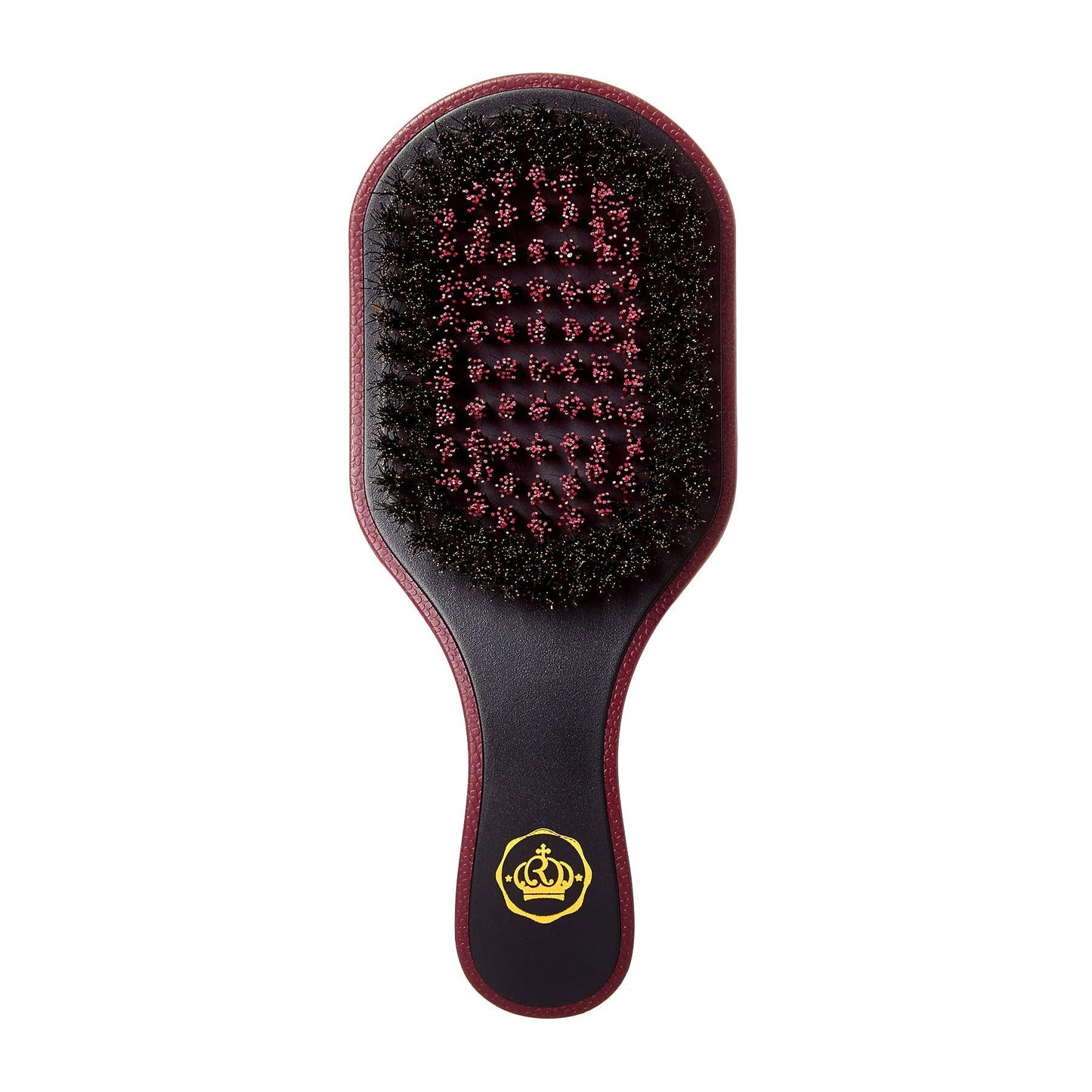 Red Premium X Bow Wow Medium Hard Hair Brush For Men 360 Wave Brush 2 Bristles In 1 Mixed Boar Brush (Club Brush)