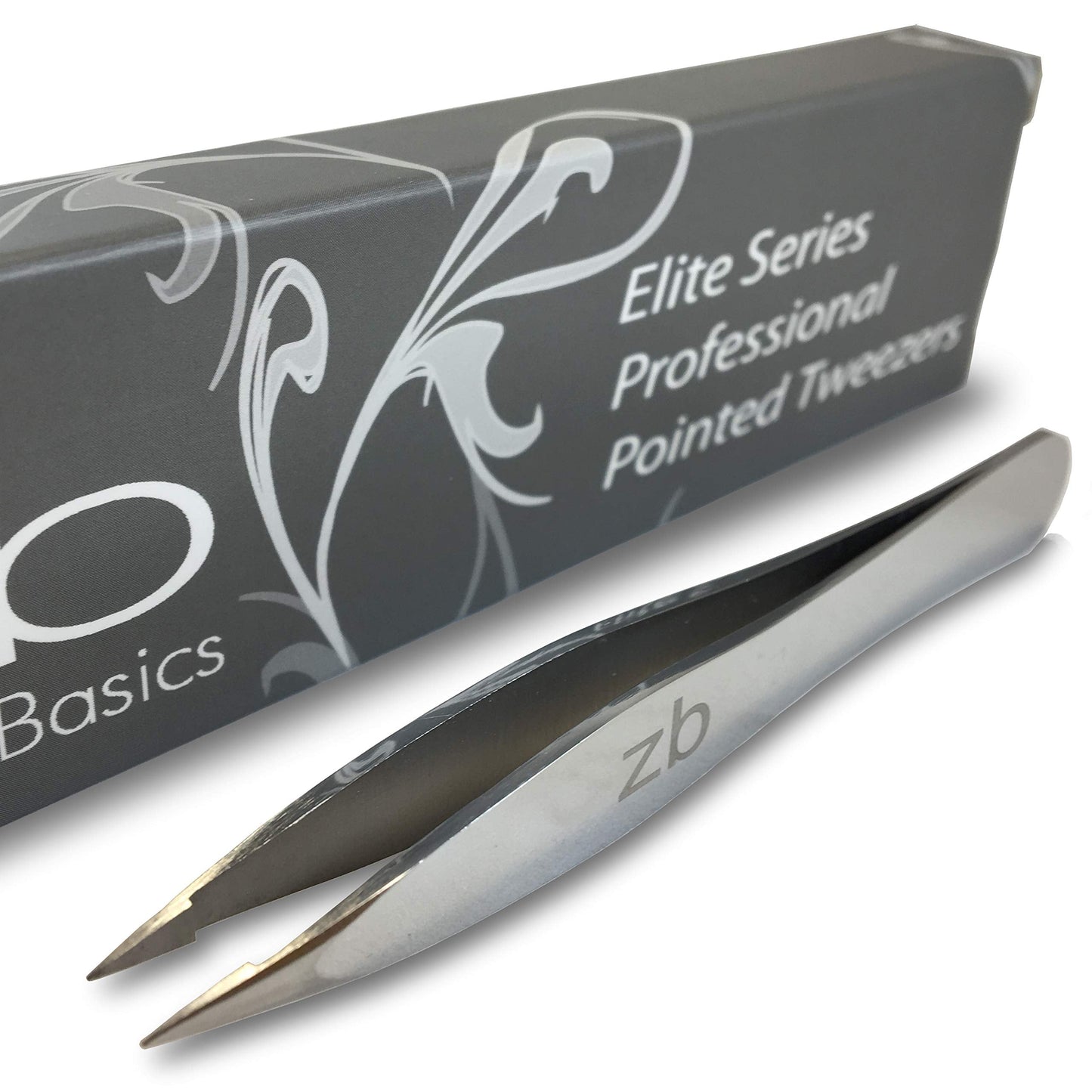Zizzili Basics Elite Series Pointed Tweezers - Sharp Precision Tips + Surgical Grade Stainless Steel Tweezer For Professional Ey