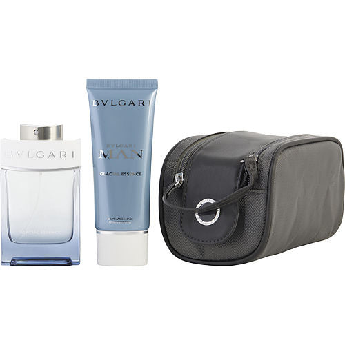 BVLGARI MAN GLACIAL ESSENCE by Bvlgari EAU DE PARFUM SPRAY 3.4 OZ & AFTERSHAVE BALM 3.4 OZ & POUCH(D0102HPZTJY.)