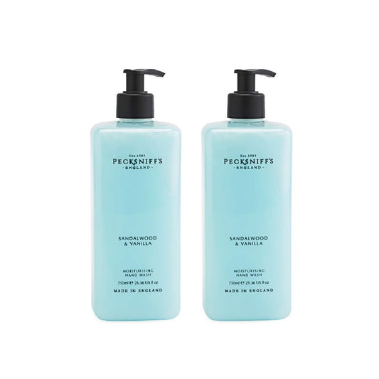 Pecksniff'S Sandalwood And Vanilla Hand Wash Jumbo Size 25.3 Fluid Ounces, 2 Bottles Total (Sandalwood Vanilla) (Sandalwood Vani