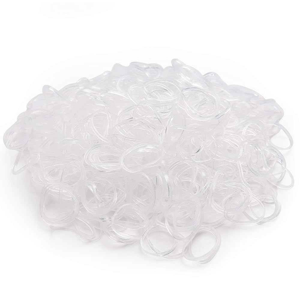 Ezepeo 3200 Pcs Baby Girl'S Kids Clear Hair Holder Hair Ties Elastic Rubber Bands Hair Bands Hair Elastics Toddler No Crease Pon
