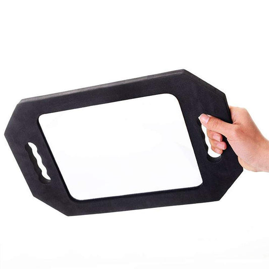Mpowtech Large Hand Held Mirror,Rectangular Foam Barber Mirror For Haircut,Foam Handle Mirrors,Double Hand Mirror With Handle,Li