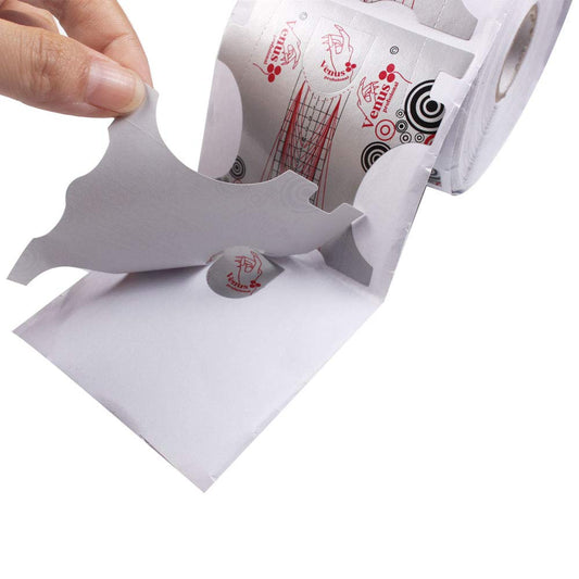 Beautyleader 500Pcs Nail Form, Nail Art Guide Stickers For Acrylic Uv Gel Nail Tips Manicure Extension Tool (1 Roll / 500 Pcs -