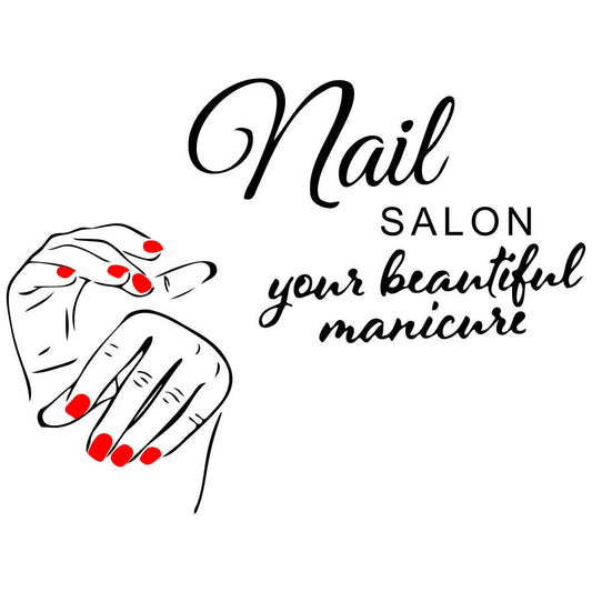 Anfrjji Nail Salon Wall Decal With Elegant Manicure And Nail Polish Design, Removable Pvc Wall Sticker For Beauty Salon And Spa