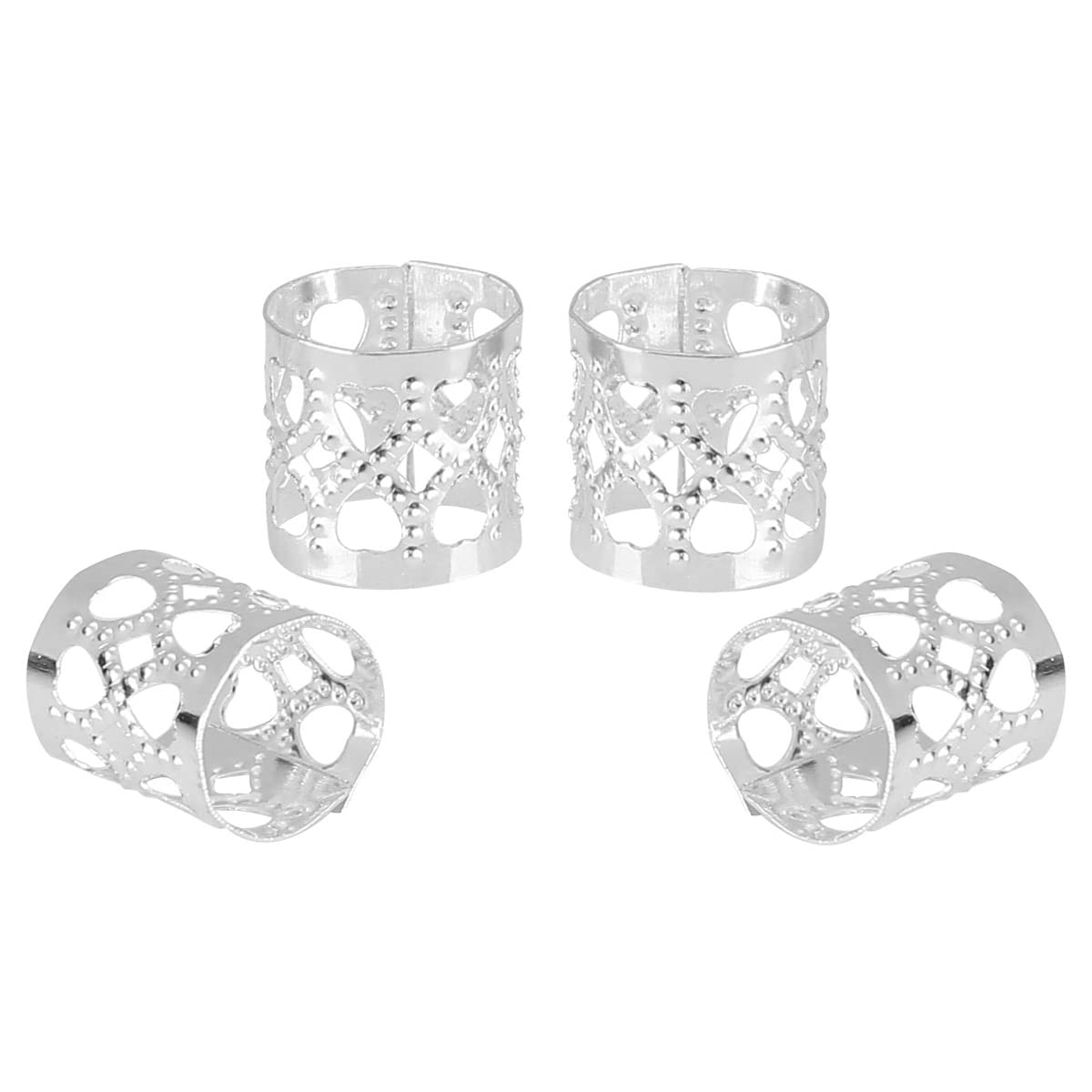 Tbestmax 200 Dreadlocks Beads Hair Braid Rings Clips Dread Locks Hair Braiding Metal Cuffs Decoration Accessories Jewelry Silver