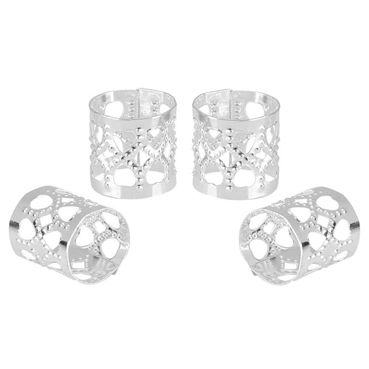 Tbestmax 200 Dreadlocks Beads Hair Braid Rings Clips Dread Locks Hair Braiding Metal Cuffs Decoration Accessories Jewelry Silver