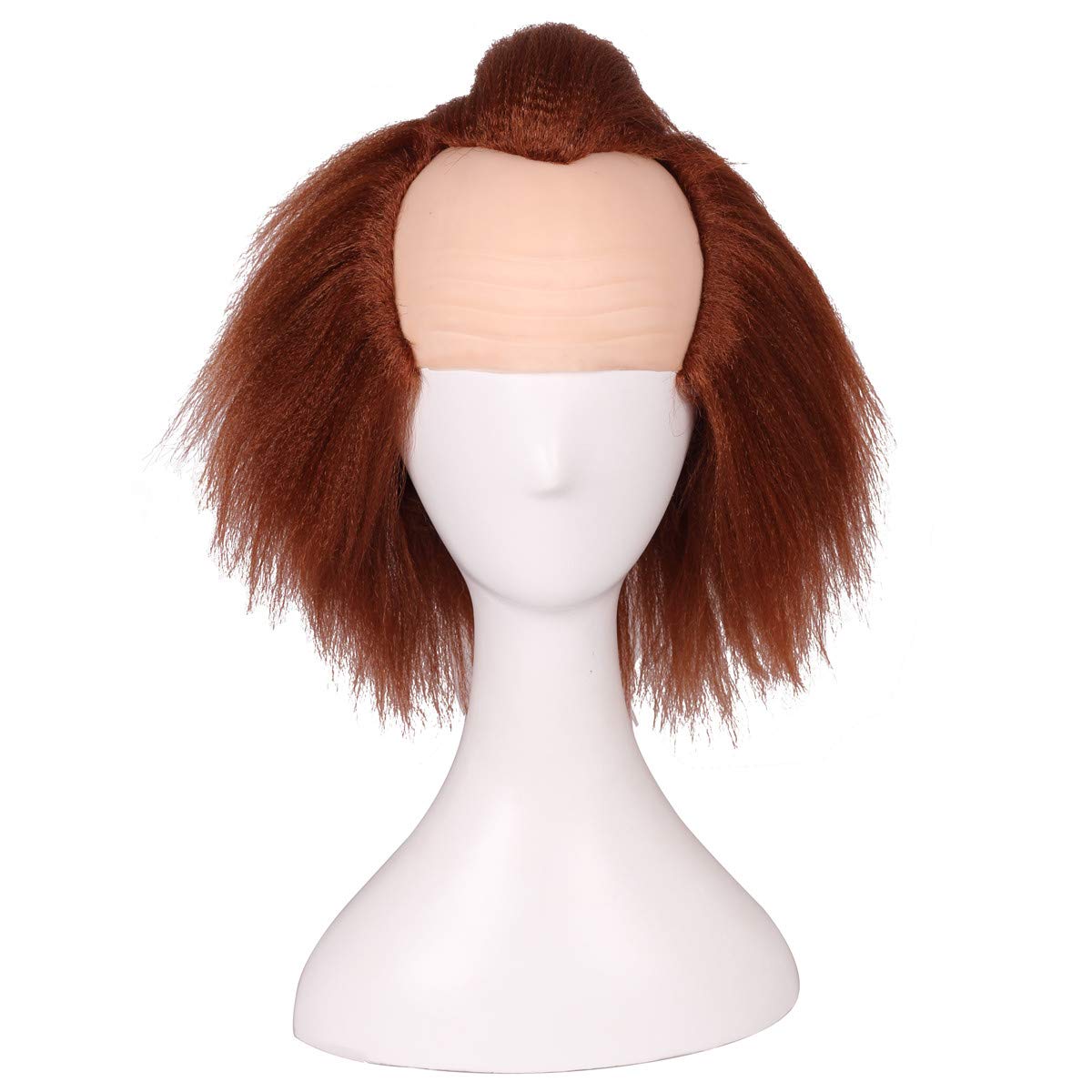 Prestyled Brown Bald Wig For Halloween And Cosplay For 15+