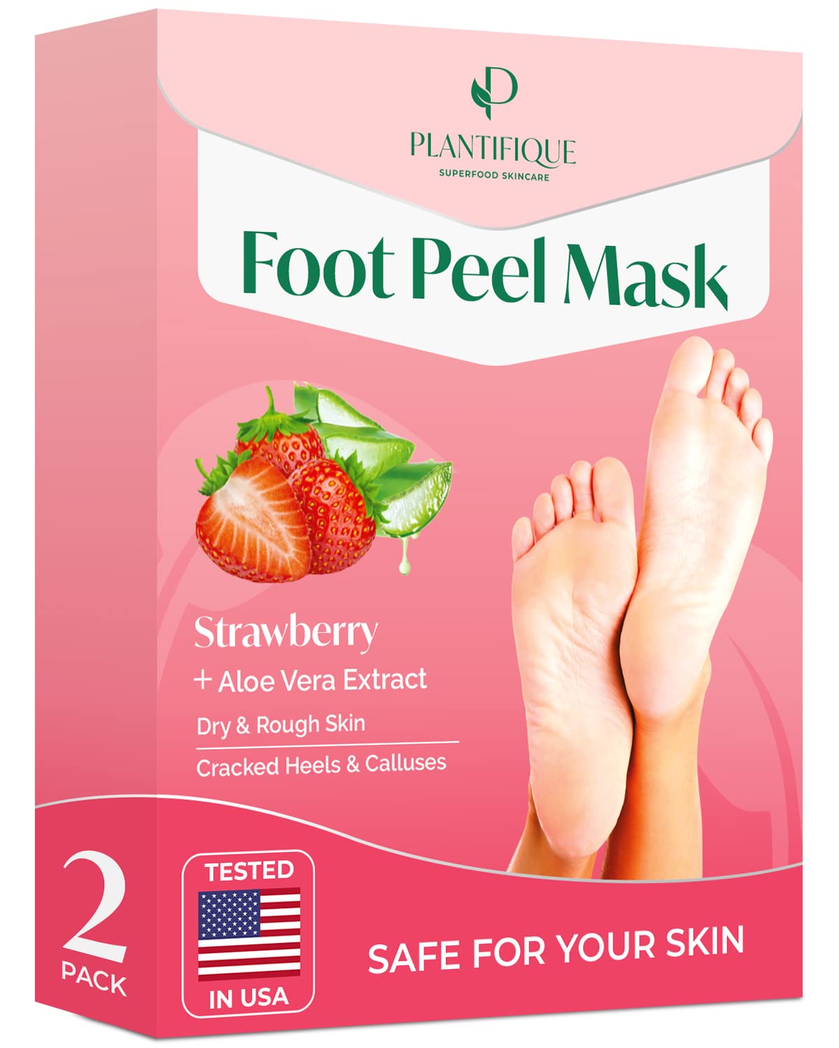 Plantifique Foot Peeling Mask Peeling Foot Mask Dermatologically Tested Repairs Heels & Removes Dry Dead Skin For Baby Soft Feet