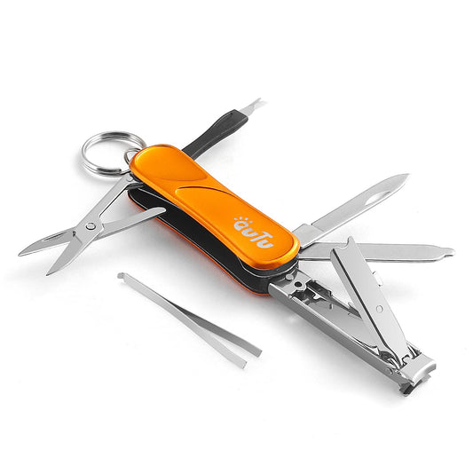 Outu Keychain Nail Clipper Multitool, 7 In 1 Edc Utility Tool With Nail Clipper, Scissors, Gifts For Him Men Husband Dad Boyfrie