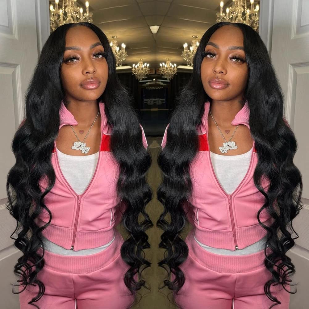 Aopusi Hair Bundles Body Wave 100% Brazilian Remy Human Hair 3 Bundles 10A Grade Virgin Hair Extensions Natural Color(24 26 28 I