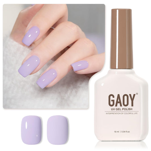 Gaoy Pastel Purple Gel Nail Polish, 16Ml Soak Off Gel Polish, Uv Light Cure For Nail Art Diy Manicure At Home, 2000 Pale Lilac