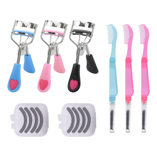 14 Pcs Eyelash Curler Set, 3 In 1 Eyelash Curler With Built In Comb, Include Eyelash Curler, Eyelash Comb Eyebrow Brush And Refi