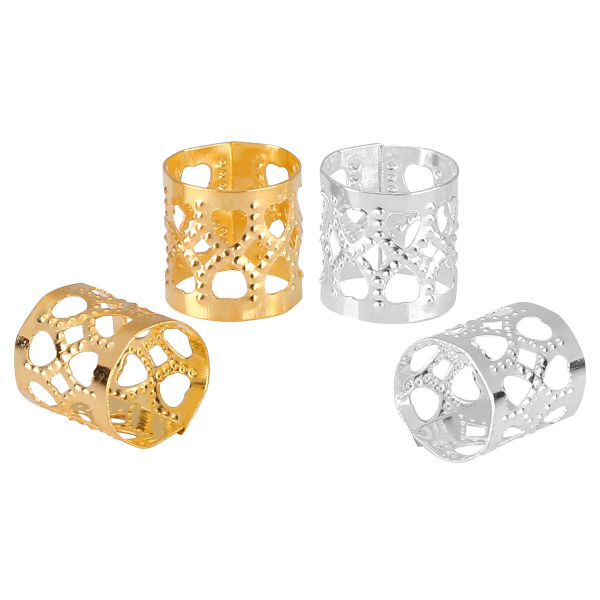 Tbestmax 200 Pcs Dreadlocks Beads Hair Braid Rings Clips Dread Locks Hair Braiding Metal Cuffs Decoration/Accessories Jewelry, S