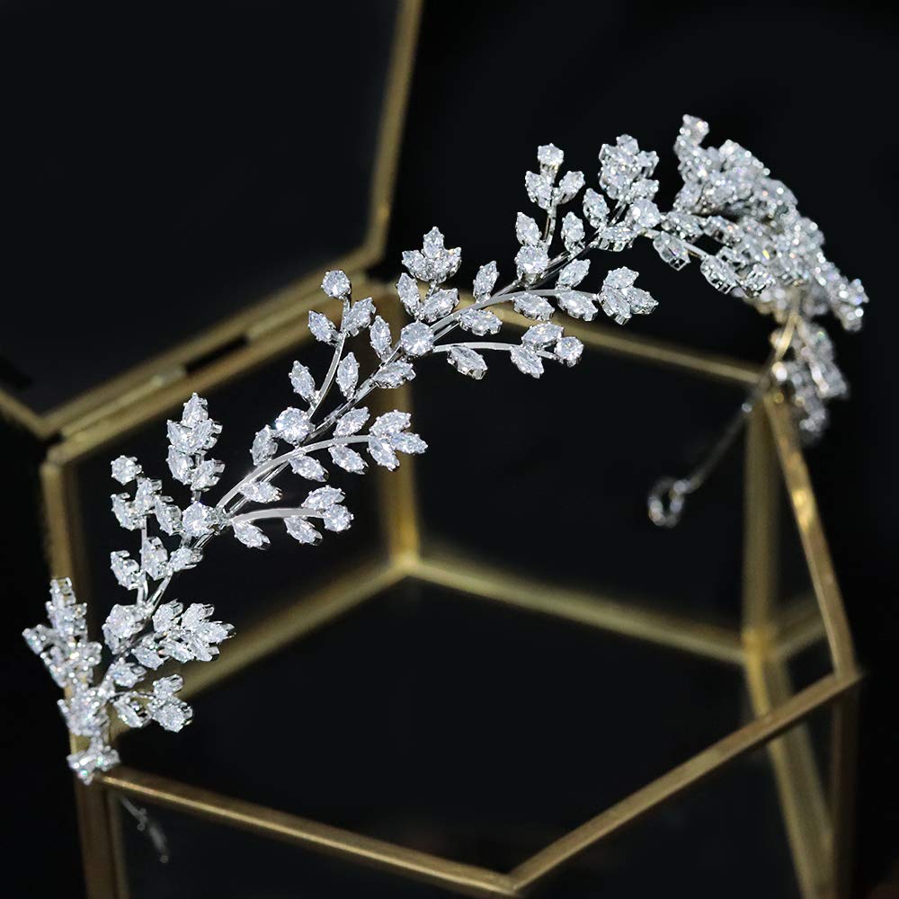 Jorsnovs Fashion Bridal Headpieces For Wedding Bride Hair Accessories Cubic Zirconia Headbands For Women Cz Birthday Gifts