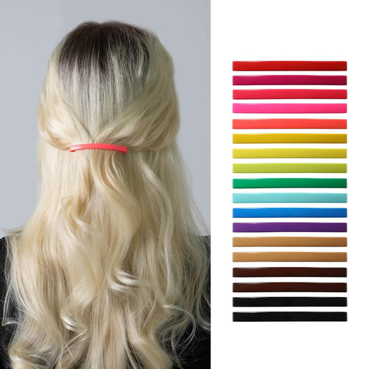 Aurora Pin Hair Barrettes Clips Set - Medium Plastic Dome Styling Accessories - Decorative Clamps For Half Updo & Ponytail - For