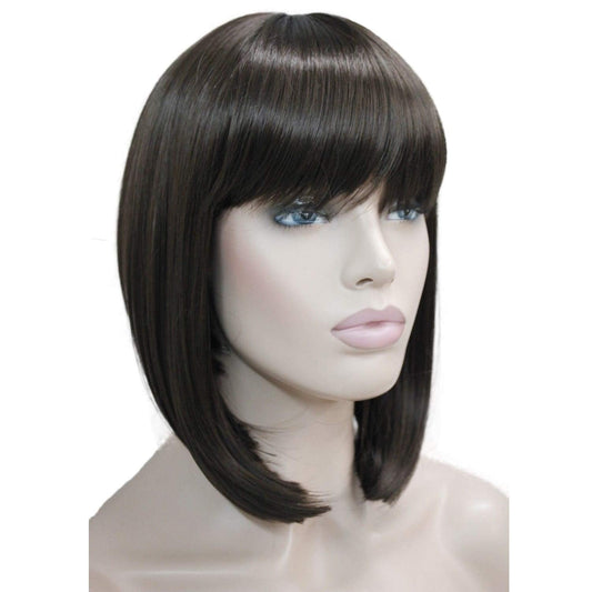 Lydell 10'' Short Straight Bob Wigs No Part Full Synthetic Hair Wig (Chestnut Brown)