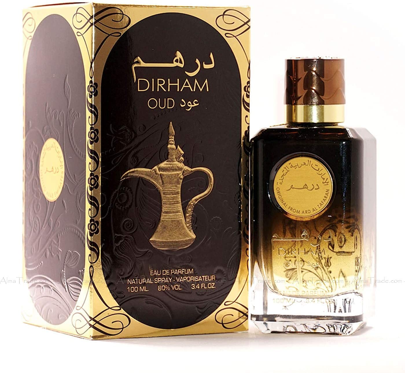 Ard Al Zaafaran Dirham Oud Eau De Parfum Spray, 3.4 Ounce (Unisex)