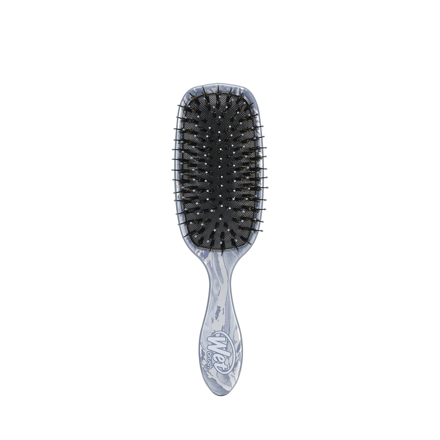 Wet Brush Shine Enhancer Paddle Brush, Marble Silver - Hair Detangler Brush With Ultra Soft Bristles, Infused With Natural Argan