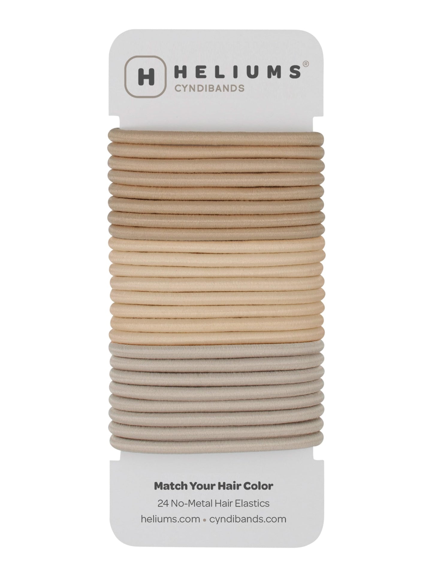 Cyndibands Hair Ties For Blondes - 4Mm Elastic Ponytail Holders - Match Your Hair Color Bands - 24 Count (Sandy, Beige, Ash Blon