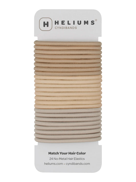 Cyndibands Hair Ties For Blondes - 4Mm Elastic Ponytail Holders - Match Your Hair Color Bands - 24 Count (Sandy, Beige, Ash Blon
