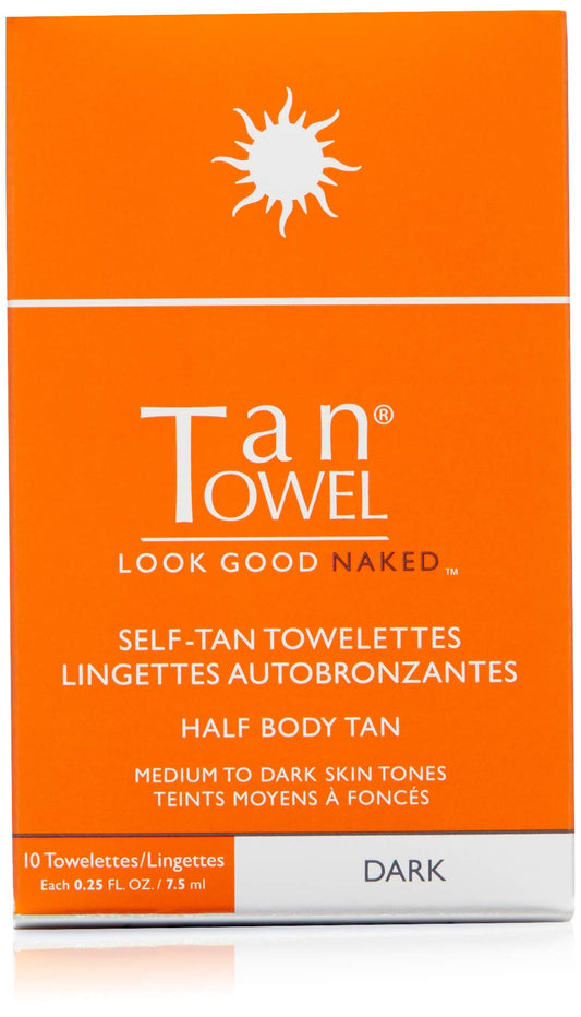 Tantowel Half Body Tan Towelettes - 10 Pack, Dark, 10 Count (Pack Of 1)