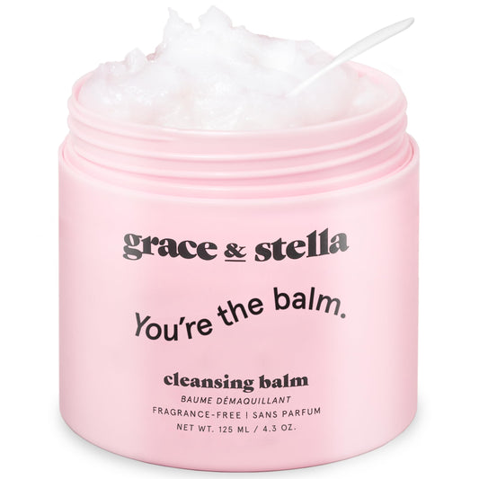 Grace & Stella Makeup Remover Cleansing Balm - Hydrating Facial Cleanser With Vitamin E For Soft, Nourished Skin - Melt Stubborn