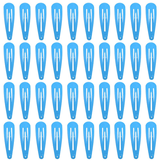 40 Counts Colorful Metal Snap Hair Clips 2 Inch Barrettes For Women Accessories (Teal)
