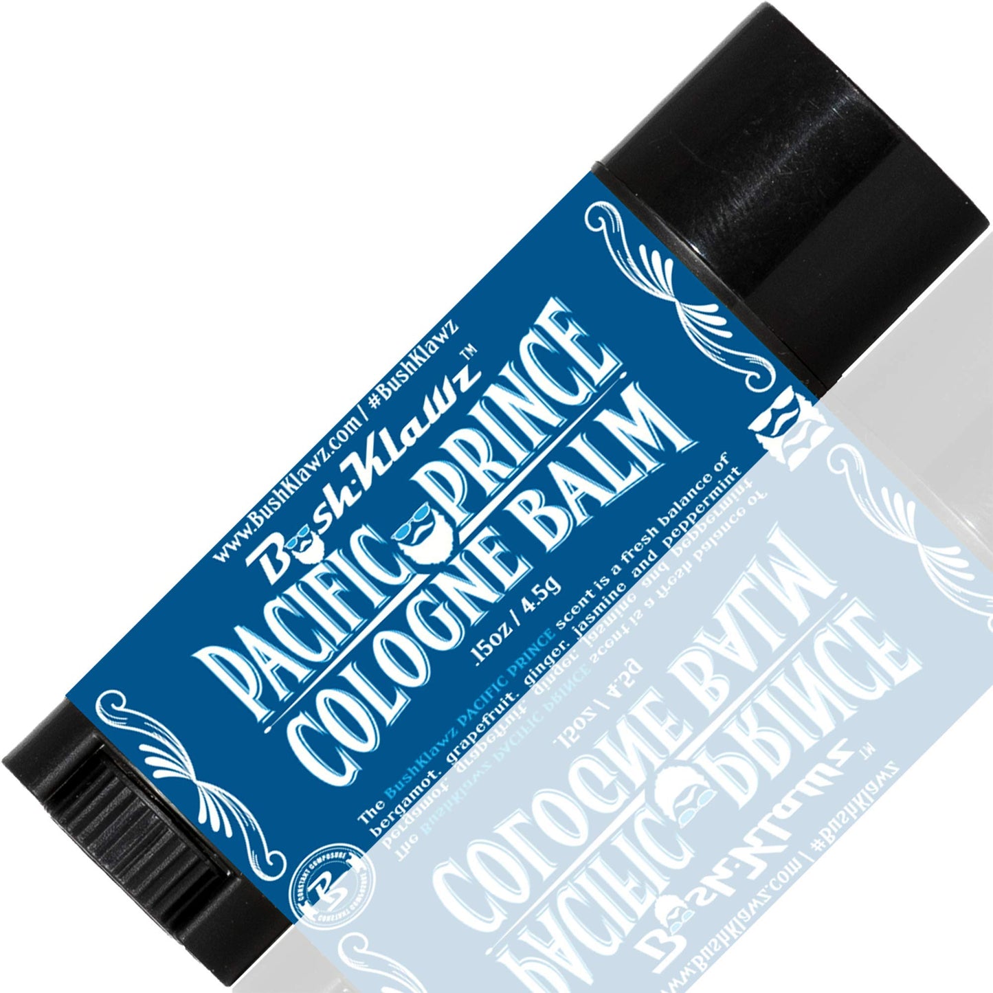 Bushklawz Pacific Prince Travel Solid Cologne Balm - Fresh Midnight Ocean Breeze Aquatic Scent Alchohol Free Travel Size Pocket