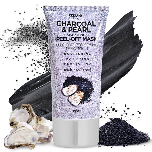 Azure Cosmetics Charcoal & Pearl Sparkling Peel-Off Mask - Korean Skincare For Anti-Aging, Dirt & Oil Control With Hyaluronic Ac