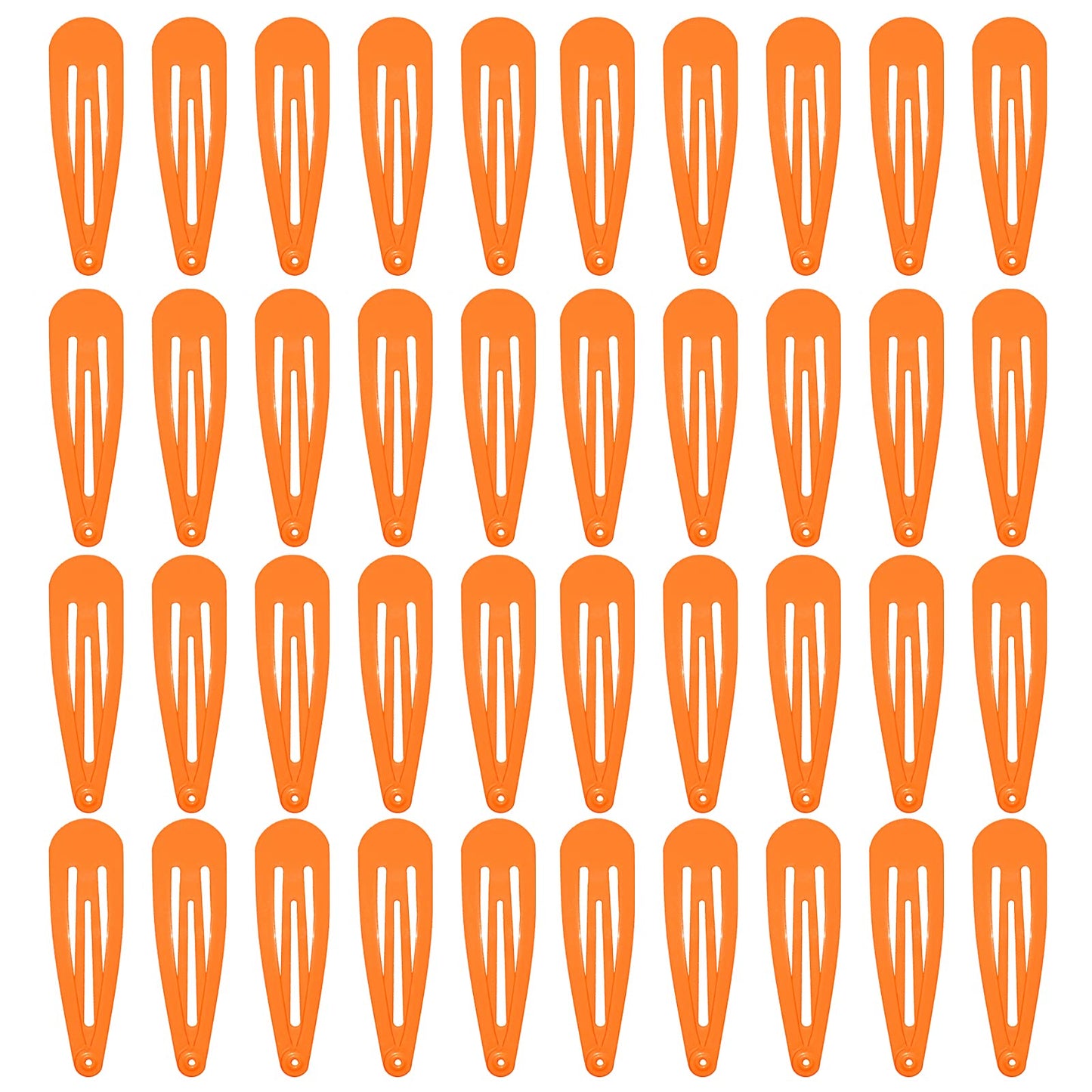 40 Counts Orange Color Metal Snap Hair Clips 2 Inch Barrettes For Women Accessories