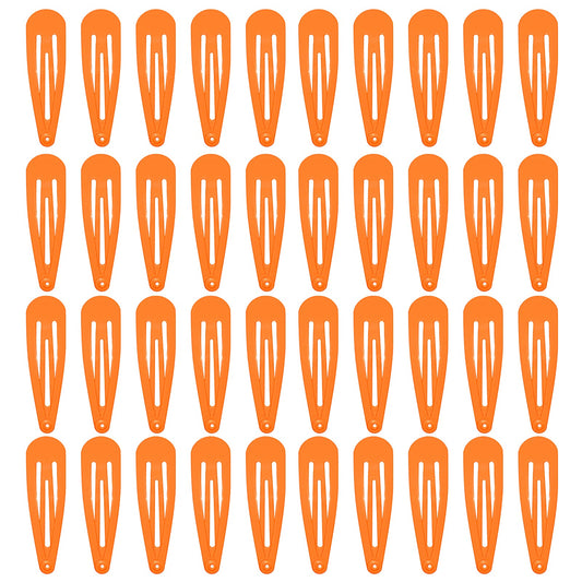 40 Counts Orange Color Metal Snap Hair Clips 2 Inch Barrettes For Women Accessories