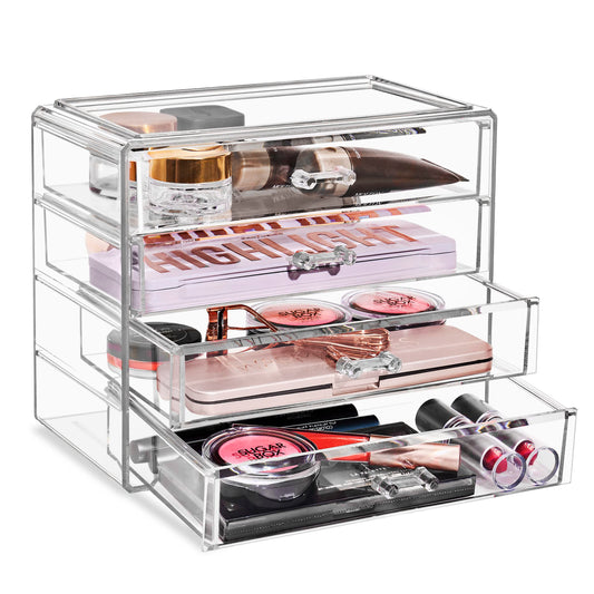 Sorbus Makeup Organizer - 4 Drawer Acrylic Make Up Organizers And Storage For Cosmetics, Jewelry, Beauty Supplies, Clear Makeup