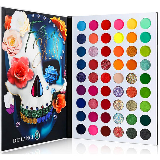 De'Lanci Big Colorful Eyeshadow Palette Professional 54 Color Board Eye Shadow Bright Neon Glitter Matte Shimmer Makeup Pallet H