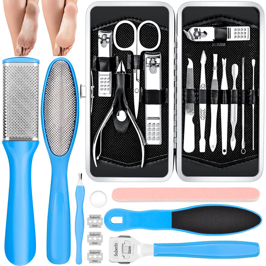 Pedicure Kits - Callus Remover For Feet, 23 In 1 Professional Manicure Set Pedicure Tools Stainless Steel Foot Care, Foot File F