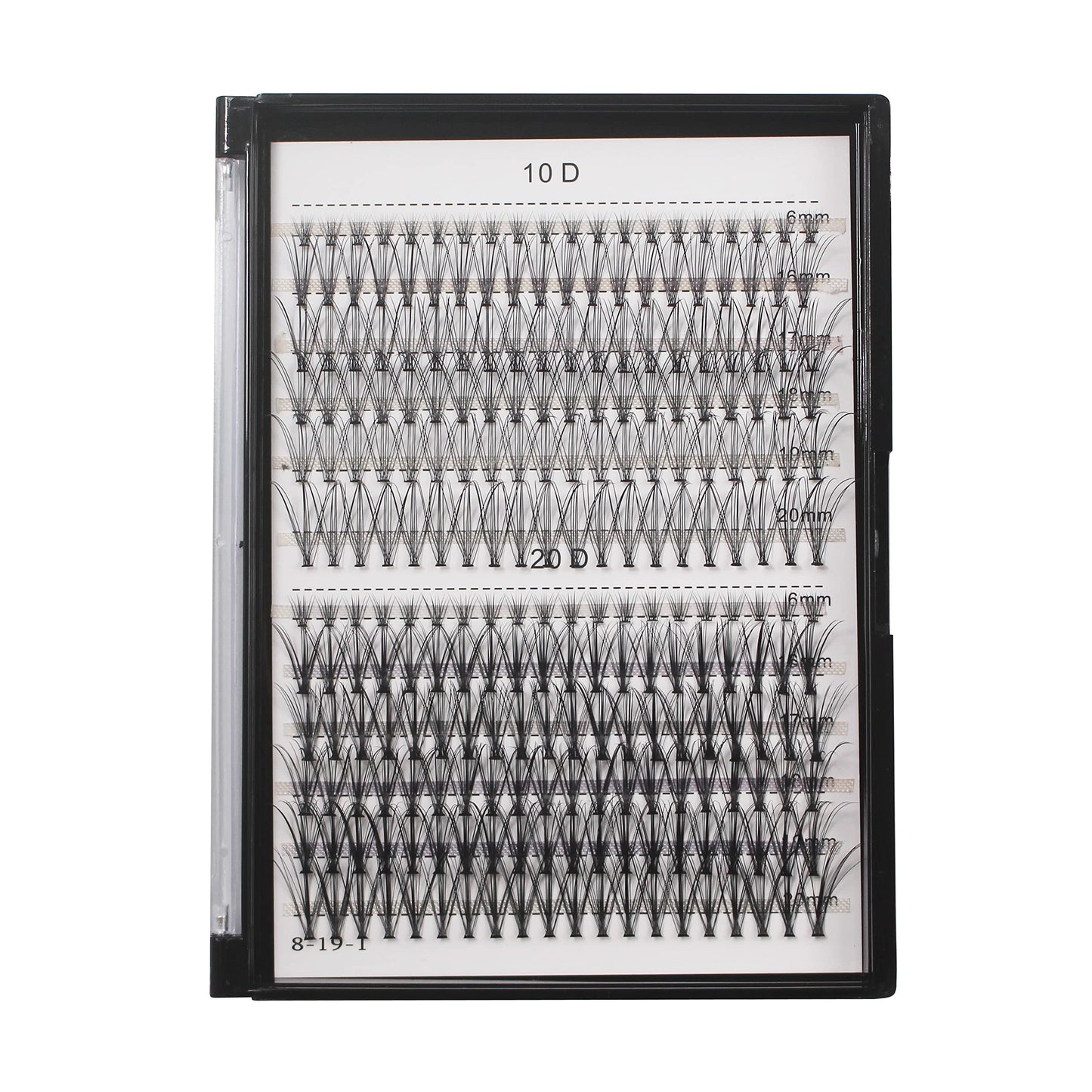 Bodermincer 240Pcs C Curl 10D/20D Cluster Eyelashes Mixed 16/17/18/19/20Mm And Under Eyelashes Mixed Professional Makeup Individ