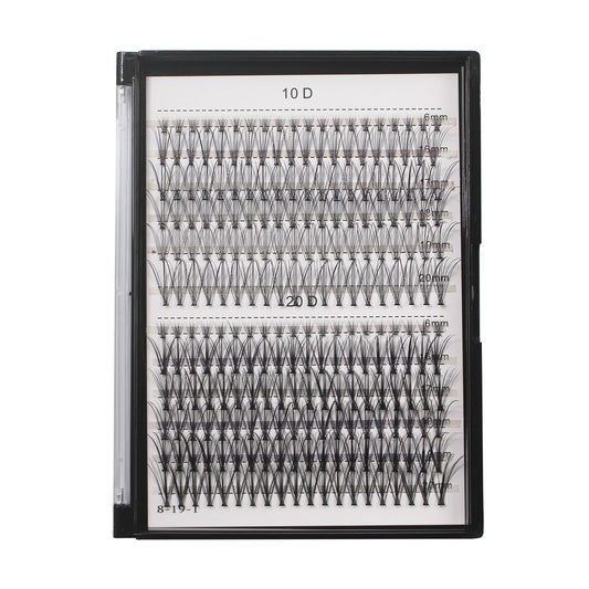 Bodermincer 240Pcs C Curl 10D/20D Cluster Eyelashes Mixed 16/17/18/19/20Mm And Under Eyelashes Mixed Professional Makeup Individ